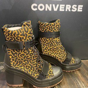New Women's Converse CTAS Gr82 Sneaker Boots Leopard Print
